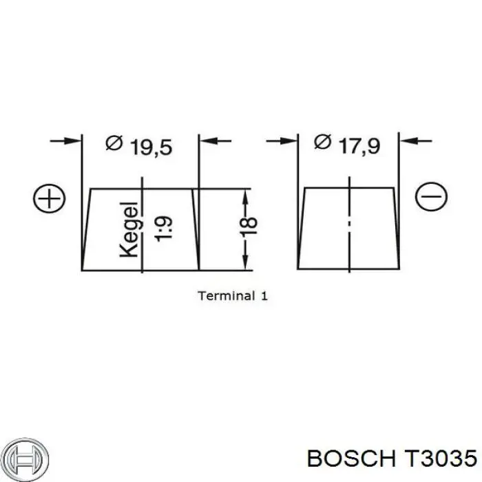 Купити T3035 Bosch Автомобільна батарея