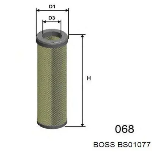 Повітряний фільтр BS01077 Boss