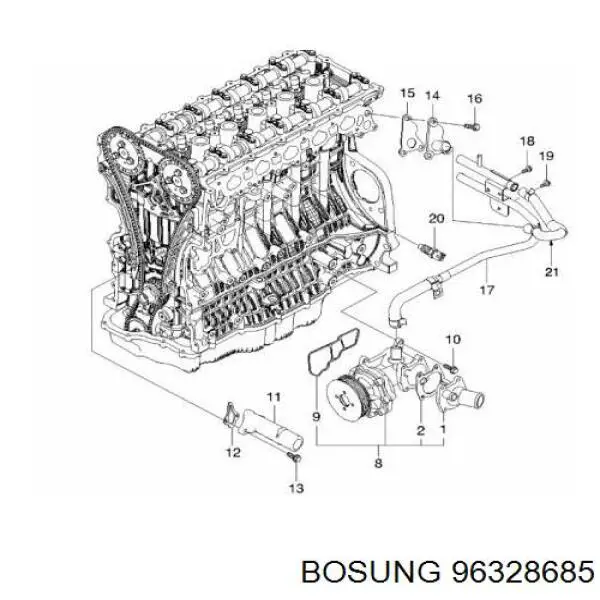 Шланг/патрубок радіатора охолодження, нижній General Motors 96328685 ціна, від 6.55 USD