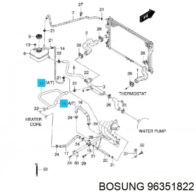 Шланг (патрубок) обігріву дросельної заслінки Bosung 96351822 ціна, від 4.72 USD