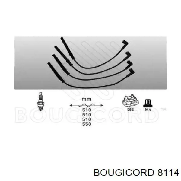 8114 Bougicord дріт високовольтні, комплект