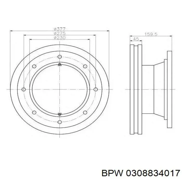 Гальмівні диски 0308834017 BPW
