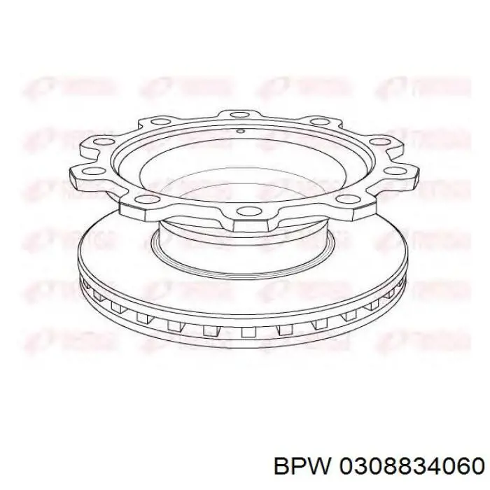 Задні дискові гальма BPW 0308834060 ціна, від 114.76 USD