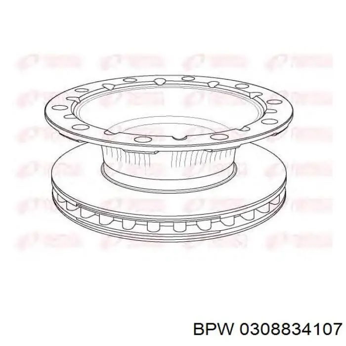 Диск гальмівний передній 0308834107 BPW