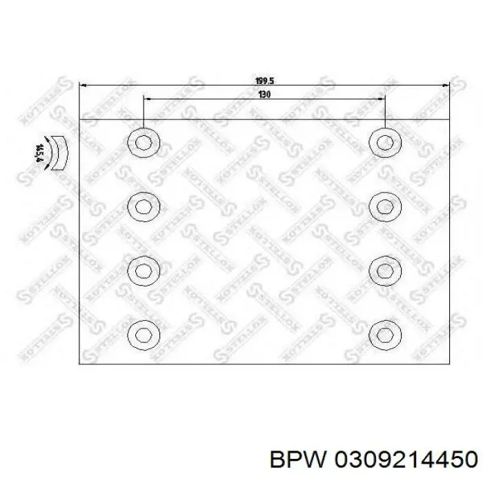 Накладка гальмівна задня (TRUCK) BPW 0309214450 ціна, від 49.41 USD