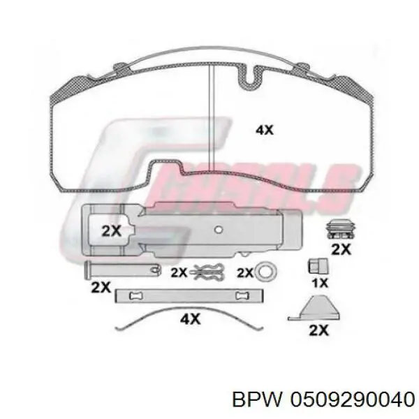 Колодки гальмові задні, дискові 0509290040 BPW