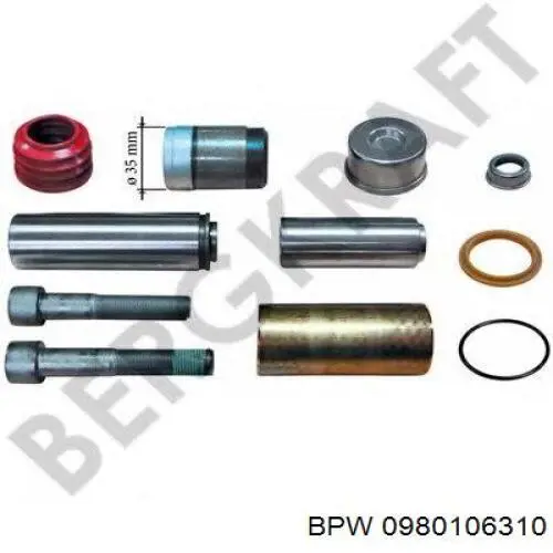 Ремкомплект супорту гальмівного переднього BPW 0980106310 ціна, від 21.83 USD