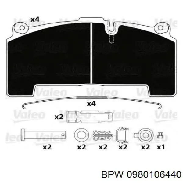 Задні гальмівні колодки BPW 0980106440 ціна, від 87.42 USD