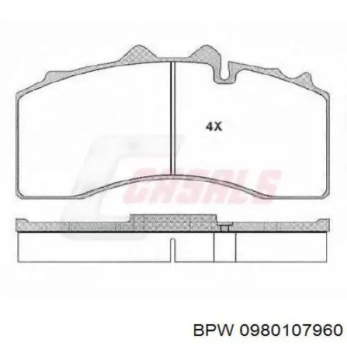 Купити 0980107960 BPW Задні колодки