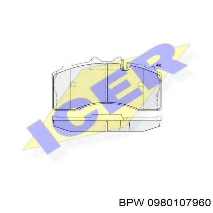 Задні гальмівні колодки 0980107960 BPW