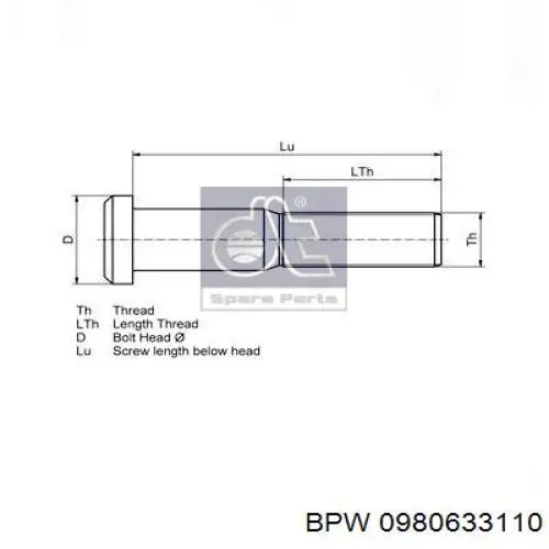 Колісний болт 0980633110 BPW