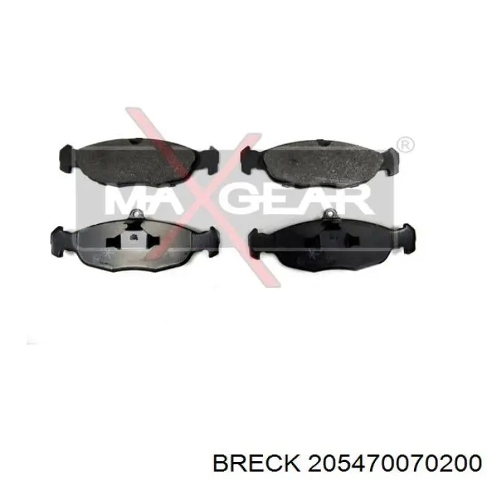 Передні тормозні колодки 205470070200 Breck