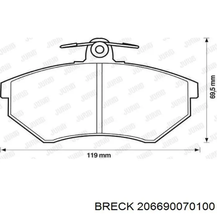 Гальмівні колодки Breck 206690070100 ціна, від 19.55 USD