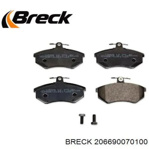 Передні тормозні колодки 206690070100 Breck