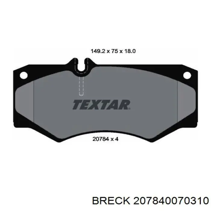 Передні тормозні колодки 207840070310 Breck