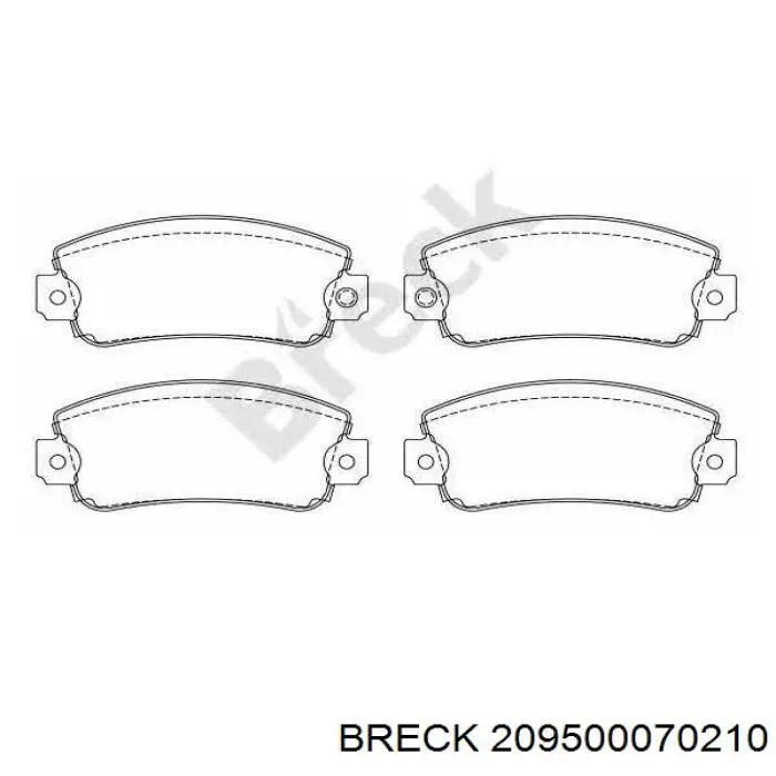 Передні тормозні колодки 209500070210 Breck