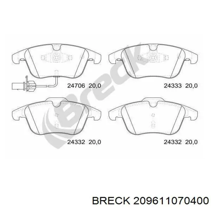 Задні дискові колодки Breck 209611070400