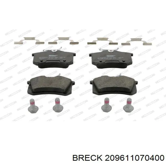 Задні гальмівні колодки 209611070400 Breck