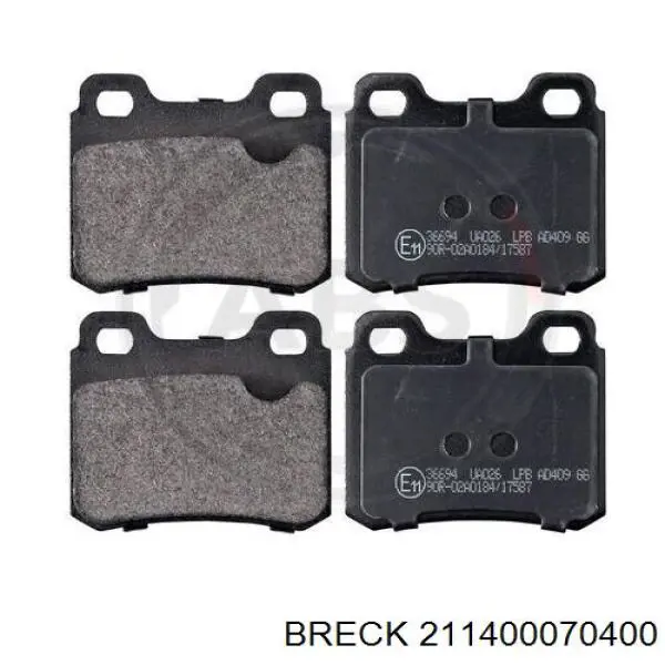 211400070400 Breck Колодки гальмівні задні, дискові