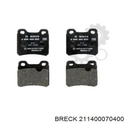 Задні гальмівні колодки Breck 211400070400 ціна, від 10.13 USD