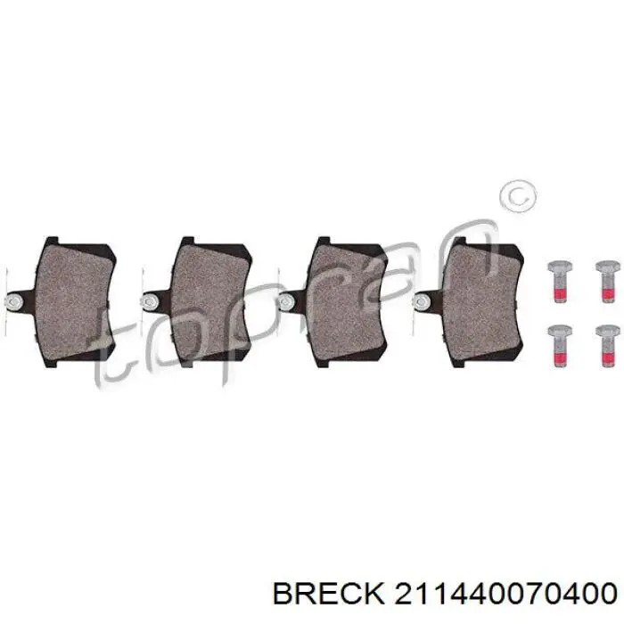 Задні гальмівні колодки Breck 211440070400 ціна, від 15.20 USD