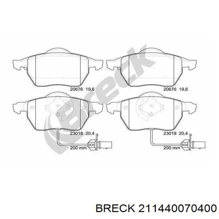 Задні дискові колодки Breck 211440070400