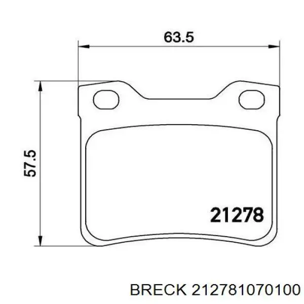 212781070100 Breck Колодки гальмівні задні, дискові