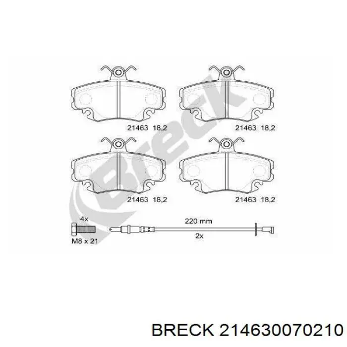 214630070210 Breck колодки гальмівні передні, дискові