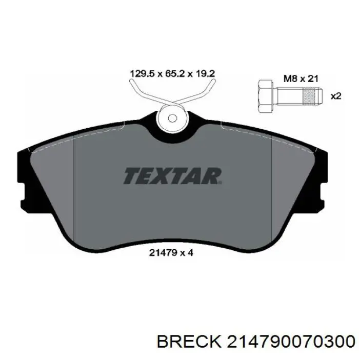 Передні тормозні колодки 214790070300 Breck