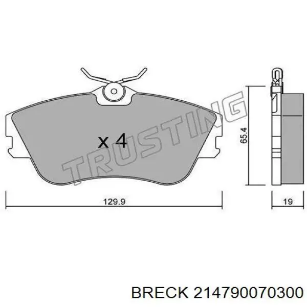 Тормозні колодки Breck 214790070300