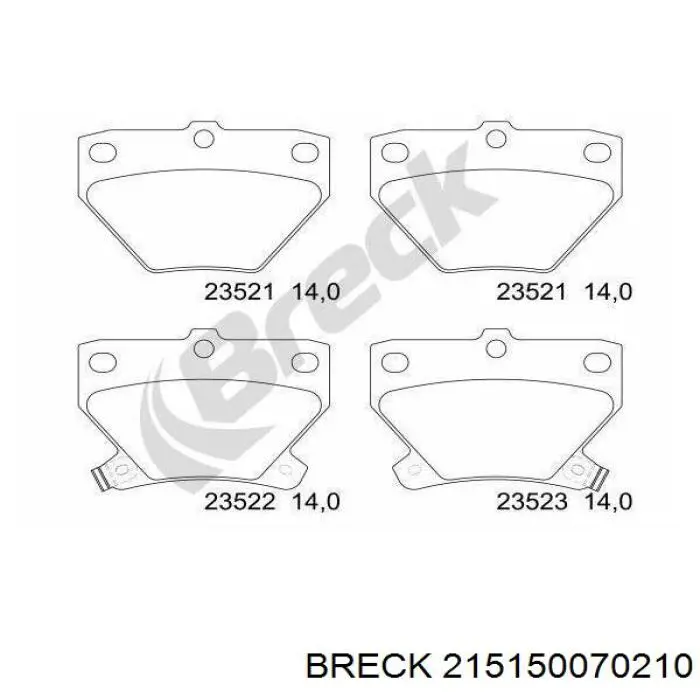 215150070210 Breck Передні гальмівні колодки