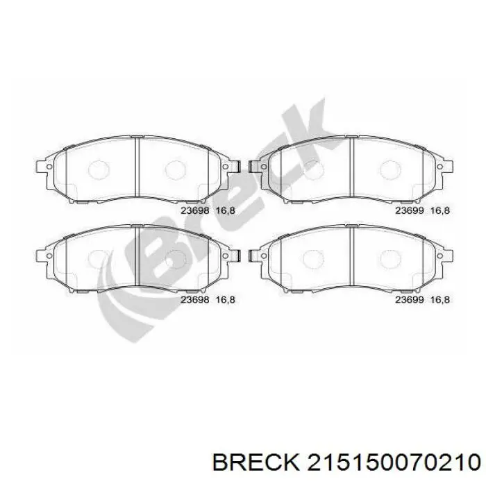 Гальмівні колодки Breck 215150070210 ціна, від 18.25 USD