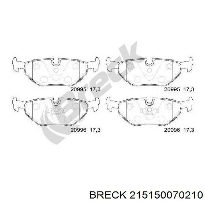Передні тормозні колодки 215150070210 Breck