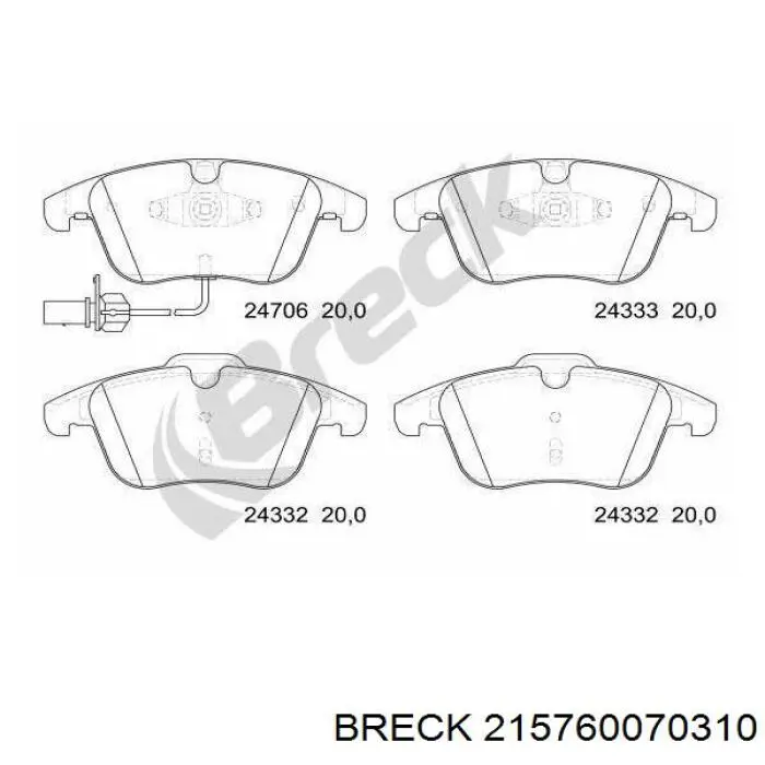 215760070310 Breck Передні гальмівні колодки
