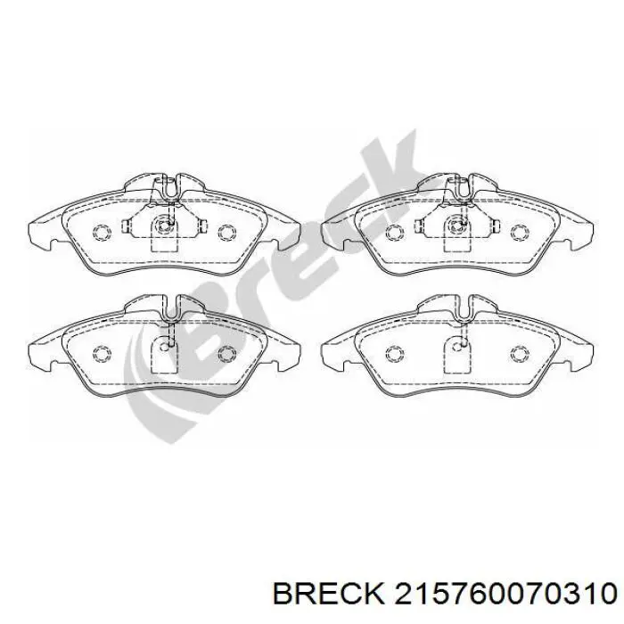 215760070310 Breck колодки гальмівні передні, дискові