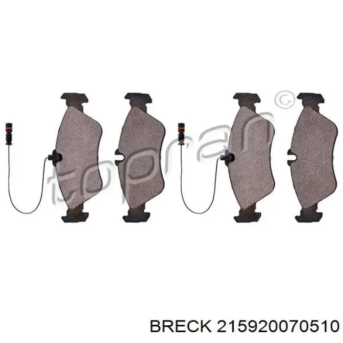 Купити 215920070510 Breck Задні колодки