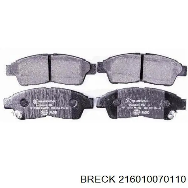 Передні тормозні колодки 216010070110 Breck