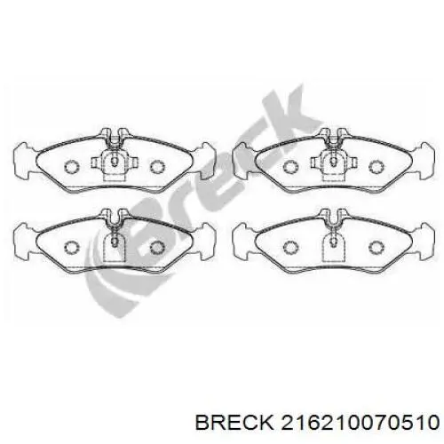 216210070510 Breck Колодки гальмівні задні, дискові