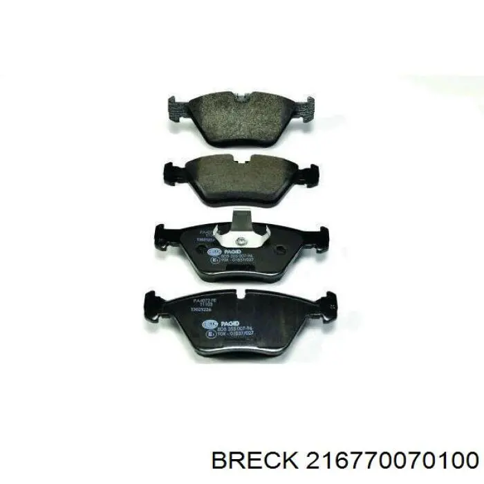 Купити 216770070100 Breck Колодки гальмівні передні, дискові