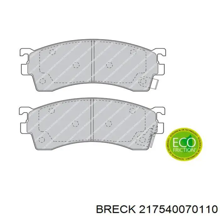 Тормозні колодки Breck 217540070110