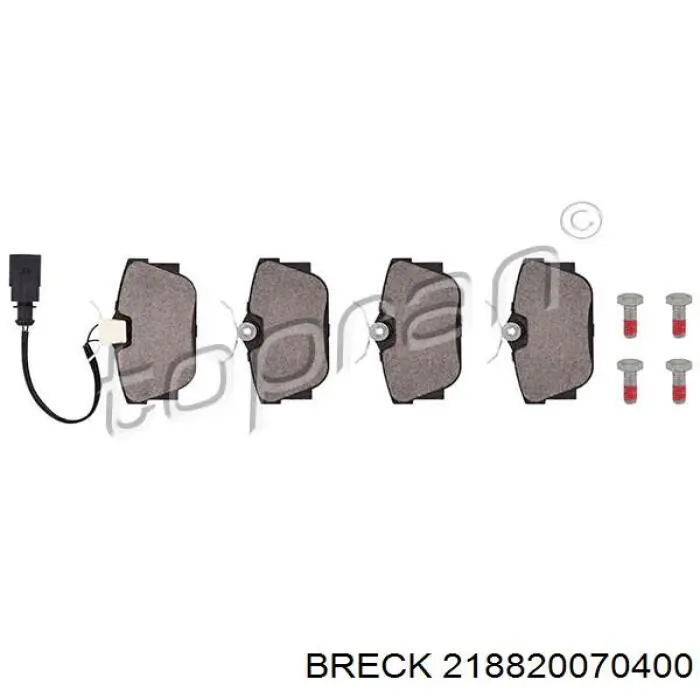 218820070400 Breck Колодки гальмівні задні, дискові