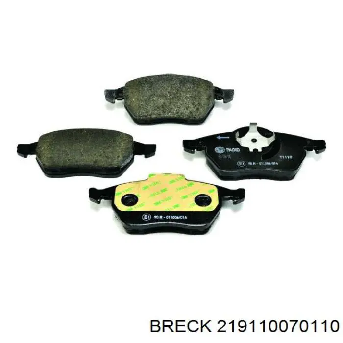 219110070110 Breck Передні гальмівні колодки
