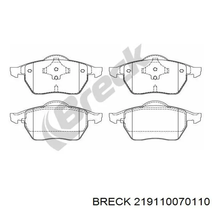 Передні тормозні колодки 219110070110 Breck