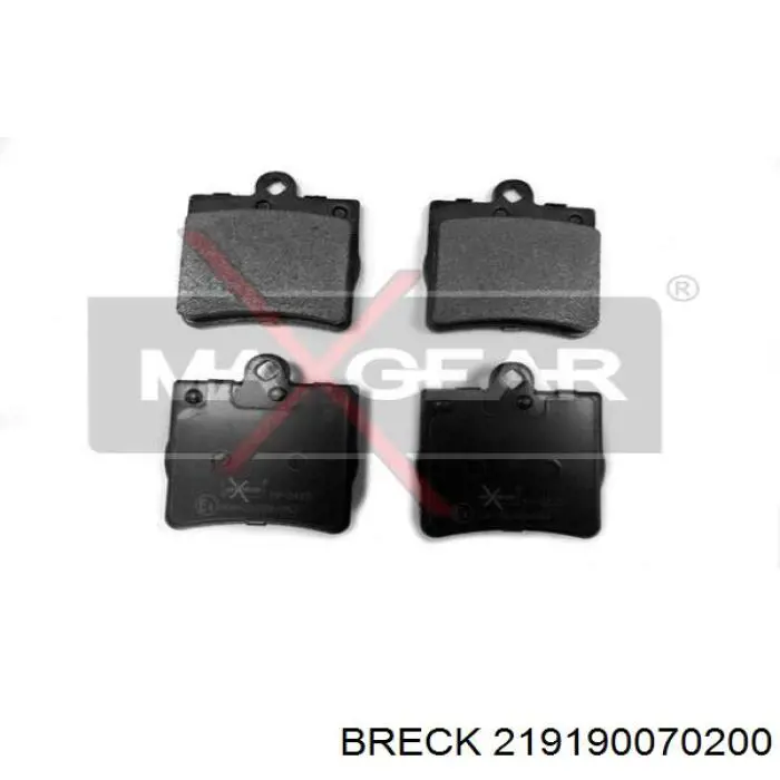 Задні гальмівні колодки 219190070200 Breck