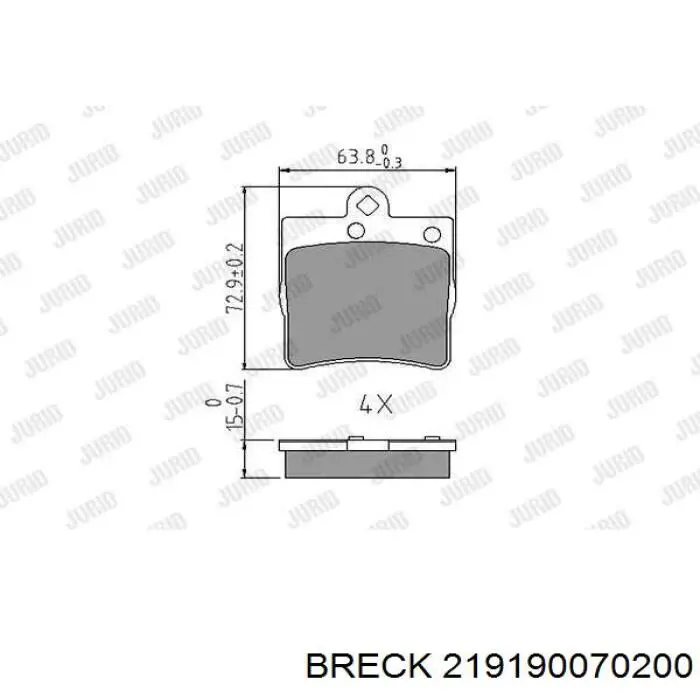 Задні дискові колодки Breck 219190070200