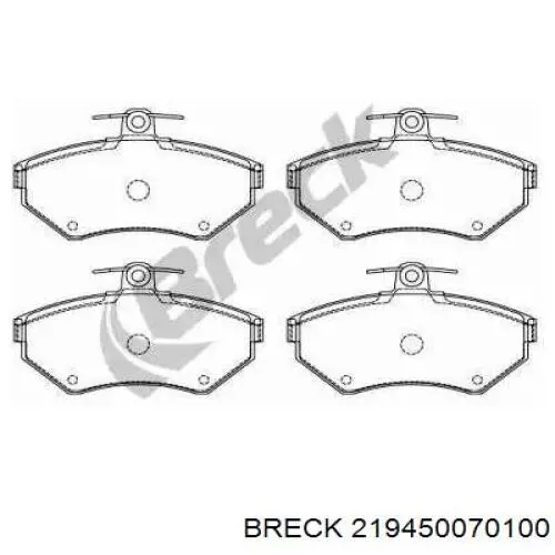 219450070100 Breck колодки гальмівні передні, дискові