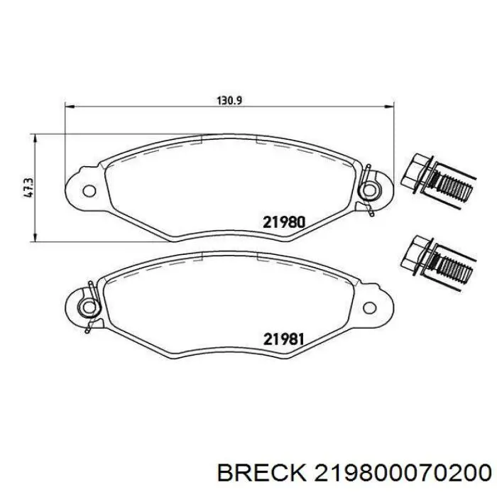 Тормозні колодки Breck 219800070200
