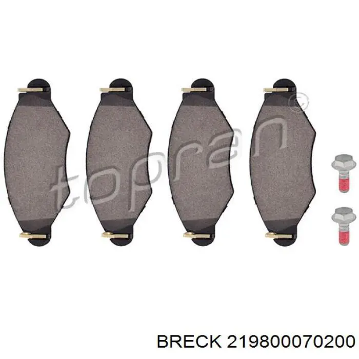 219800070200 Breck Передні гальмівні колодки