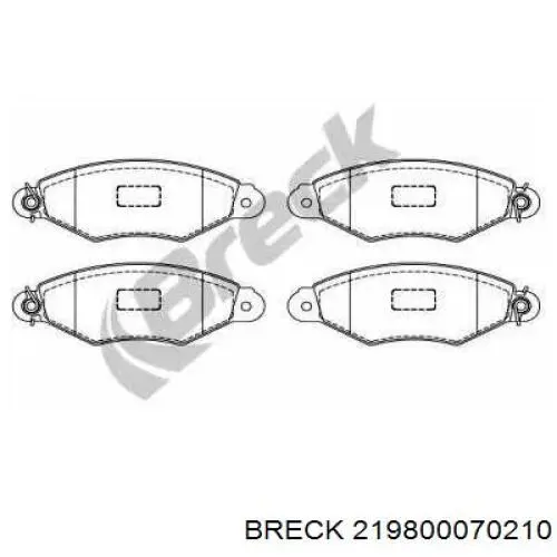 Тормозні колодки Breck 219800070210