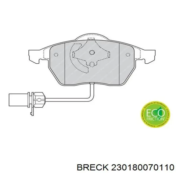 Передні тормозні колодки 230180070110 Breck